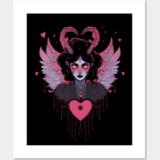 Creepy Valentine Love Angel Posters and Art